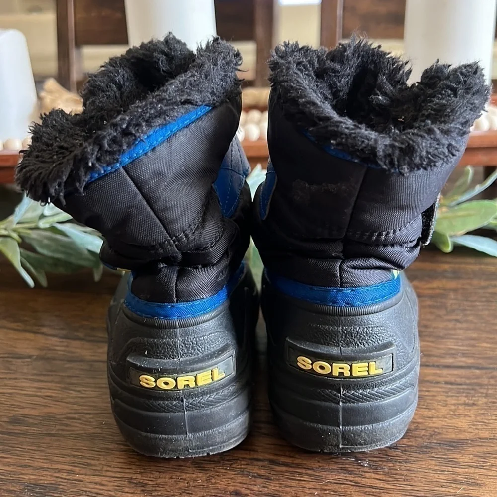 Sorel toddler winter boot Snow Commander black/super blue | size 8